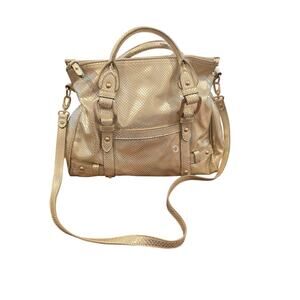 Nine West Handbag with Shoulder Strap Gold NWOT 14x12x8